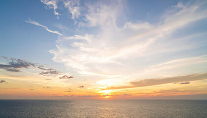 Obraz premium Nature beautiful Light Sunset or sunrise sky over sea background