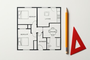 Fototapeta premium Viewing Apartment Floor Plan Layout with Drawing Tools