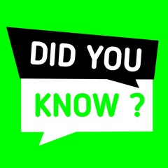 Did you know illustration background in white and black dialogue box