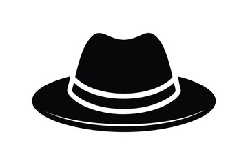 Silhouette art illustration of a Tyrolean hat with traditional hatband.eps