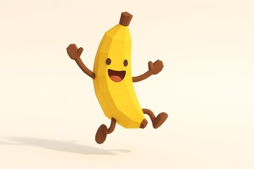 3D style of Banana fruit character