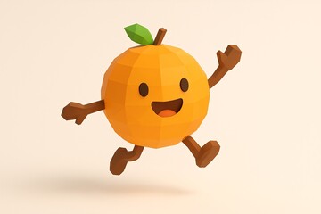3D style of orange fruit character
