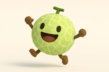 3D style of Honeydew Melon character fruit character