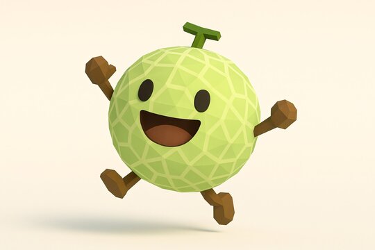 3D style of Honeydew Melon character fruit character