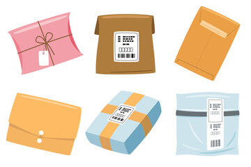 Cardboard Box Shipping and Packaging Vector Set 