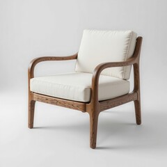 Comfortable antique red leather armchair isolated on white for luxury home interior design