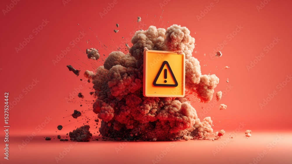 Poster Warning Popup Explosion From Fake Antivirus Software Appears on Digital Screen, Showcasing Dangerous Alert Visuals and Computer Security Threats