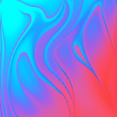 Fluid Gradient Swirl: A Mesmerizing Dance of Cyan, Blue, and Coral Hues Abstract Art.