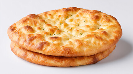 A close-up shot of a stack of freshly baked, golden-brown flatbreads. Their textured surfaces and tempting aroma promise a simple yet satisfying culinary delight.