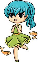 Kawaii Zodiac Pisces Vector Image