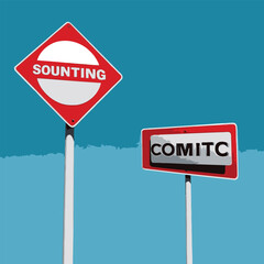 comic book style traffic signs illustration