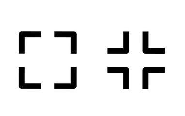 Full screen and Exit full screen icons with trendy design