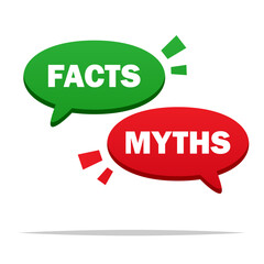 Facts and myths speech bubble sign vector isolated illustration