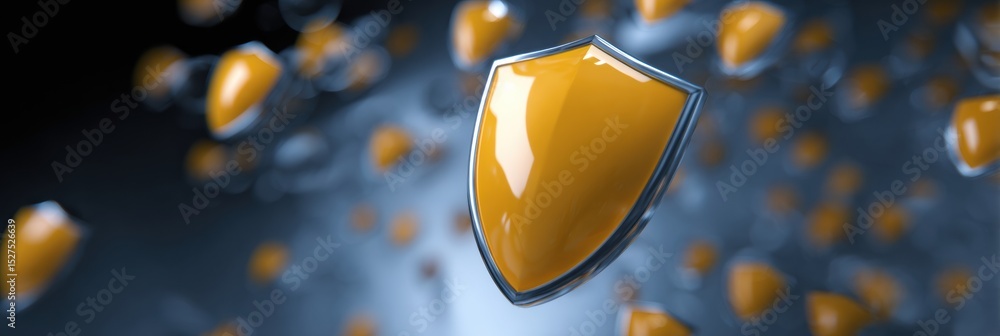 Poster antivirus shield actively repelling phishing bug in a dynamic digital environment at night