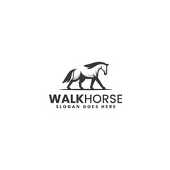 Minimalist Monochrome Horse Logo Design