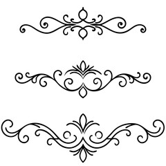Elegant flourish design elements set