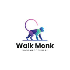 Modern Gradient Monkey Logo Design 2