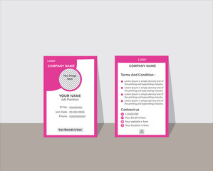 Print, ID card vector template clean, modern, and customizable design for Print or digital use, ID Card, Identity Card for print, Adobe Illustrator Vector file high-quality for Branding.