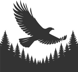 Hawk bird vector silhouette