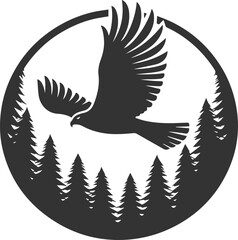 Hawk bird vector silhouette