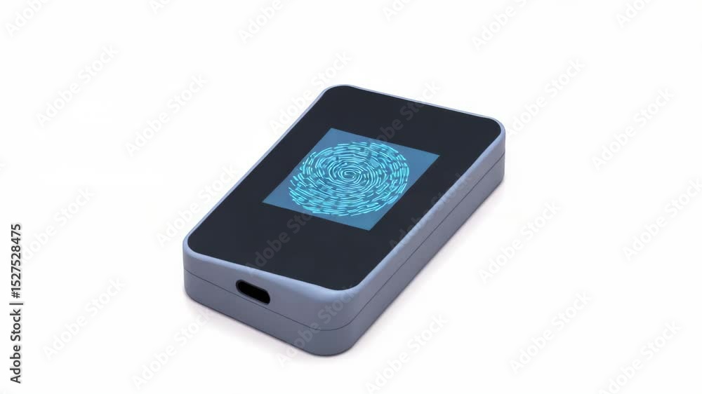 Aufkleber vpn virtual private network cybersecurity concept, fingerprint scanner with digital display on a sle