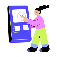 A flat illustration showing a character using a sensor machine