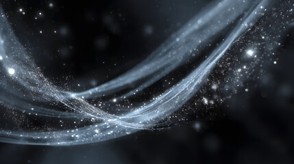 Abstract background with silver glitter and bokeh light effects, featuring a dreamy and elegant style suitable for festive or luxurious themes
