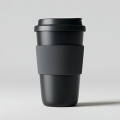 A black coffee mug sits on a black oil drum, suggesting industrial energy