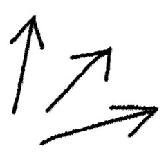 Arrow grunge vector icon. Arrow hand drawn texture. Arrow chalk vector.