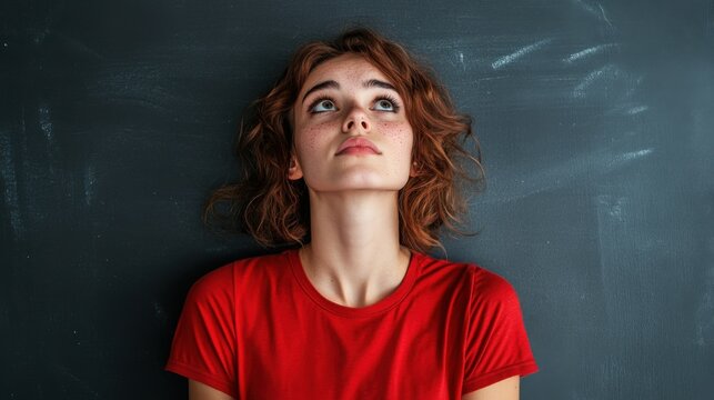 young woman lying on floor looking upwards - Powered by Adobe