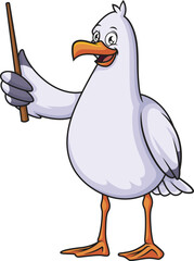 Cute Seagull Teaching Vector Image