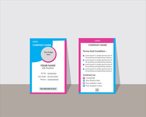 Print, ID card vector template clean, modern, and customizable design for Print or digital use, ID Card, Identity Card for print, Adobe Illustrator Vector file high-quality for Branding.