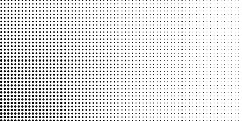 Modern Dotted halftone gradient texture. Vanishing polka dot background. Repeating dots gradation pattern background simple art design abstract