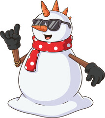 Punk Snowman Character Vector Image