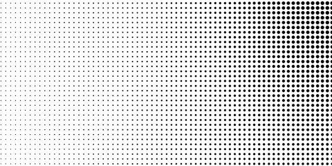 Modern Dotted halftone gradient texture. Vanishing polka dot background. Repeating dots gradation pattern background simple art design