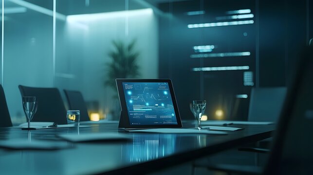 59. Digital contract interface on tablet in meeting room