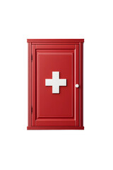 Obraz premium First Aid Cabinet on Black Background - Emergency Medical Assistance Ready