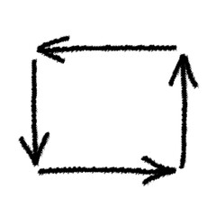 Arrow grunge vector icon. Arrow hand drawn texture. Arrow chalk vector.