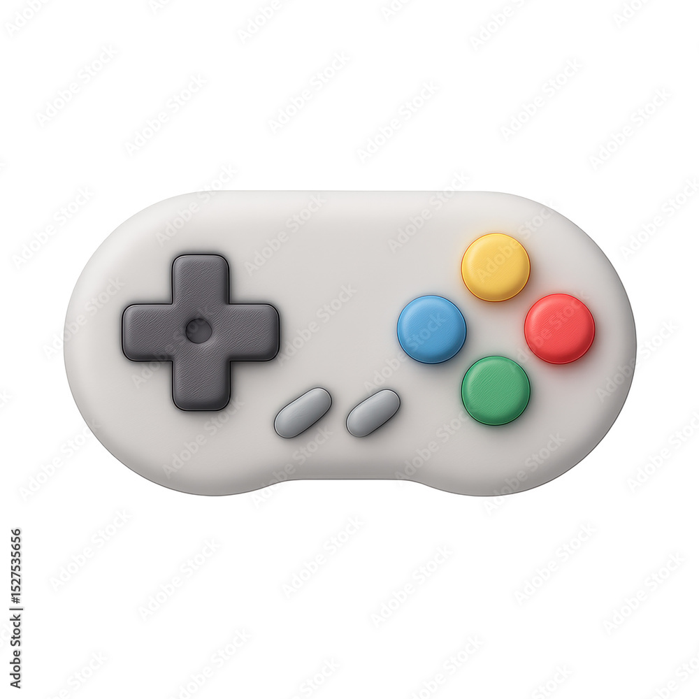 Poster classic game controller: a minimalist design of a classic game controller, featuring a directional p
