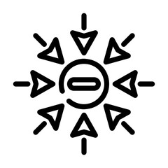 negative ion Line Icon