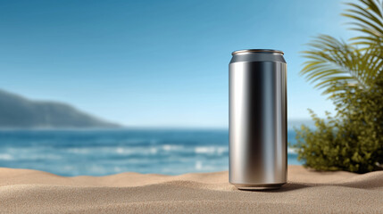 Sleek Aluminum Can Design Perfect for Beachside Refreshments