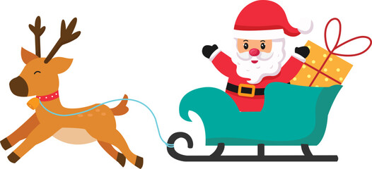 reindeer and santa claus