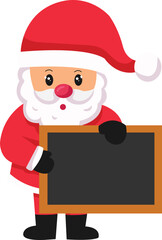 santa claus holding a blank sign