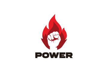 llustration Of The Fist Spirit Independence with the concept of fist and fire