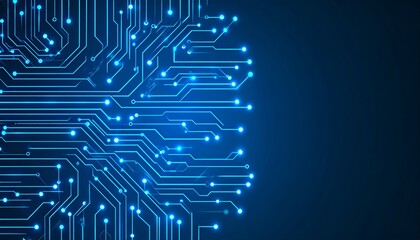 3d rendered illustration of illuminated futuristic circuit board