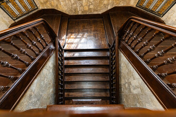 Ornate Wooden Grand Staircase