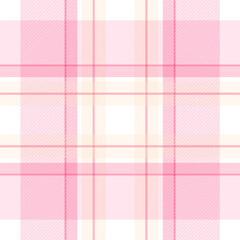 Check plaid pattern in pink and beige. Seamless light pastel houndstooth tartan for dress, jacket, coat, scarf, other modern spring summer autumn winter fashion fabric design.
