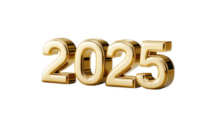 Golden 3D Number 2025 New Year, Future, Celebration