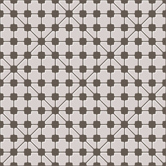 Vector seamless tile pattern in neutral tones with a geometric motif, suitable for interior design, backgrounds or architectural visualizations.

