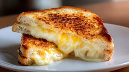 Golden Brown Grilled Cheese Sandwich with Melted Cheese
